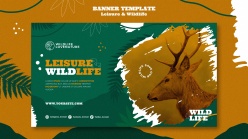 广告海报-休闲野生动物横幅模板